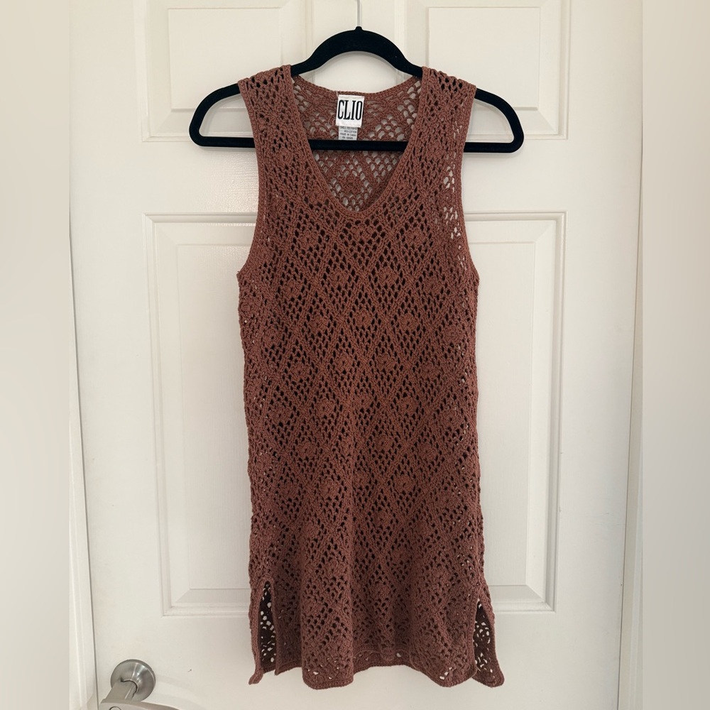 Clio cotton blend Crochet Open Knit Beach  Swim Cover up